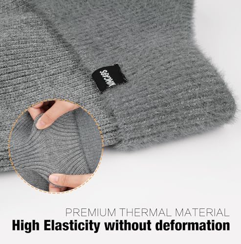 Image of Wmcaps Winter Fleece Line Beanie with Earflap for Men Women, Outdoor Warm Thermal Knitted Hat Stocking Caps