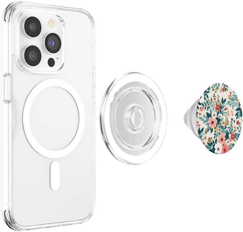 Vintage Mixed Flower Bouquet Cute Floral Pattern PopSockets MagSafe PopGrip for iPhone