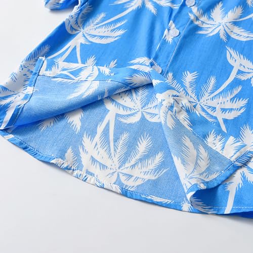 Image of KISBINI Toddler Boys Summer Clothes Set Hawaiian Cotton T-Shirt and Shorts Set Dinosaur Sharks Clothing Set