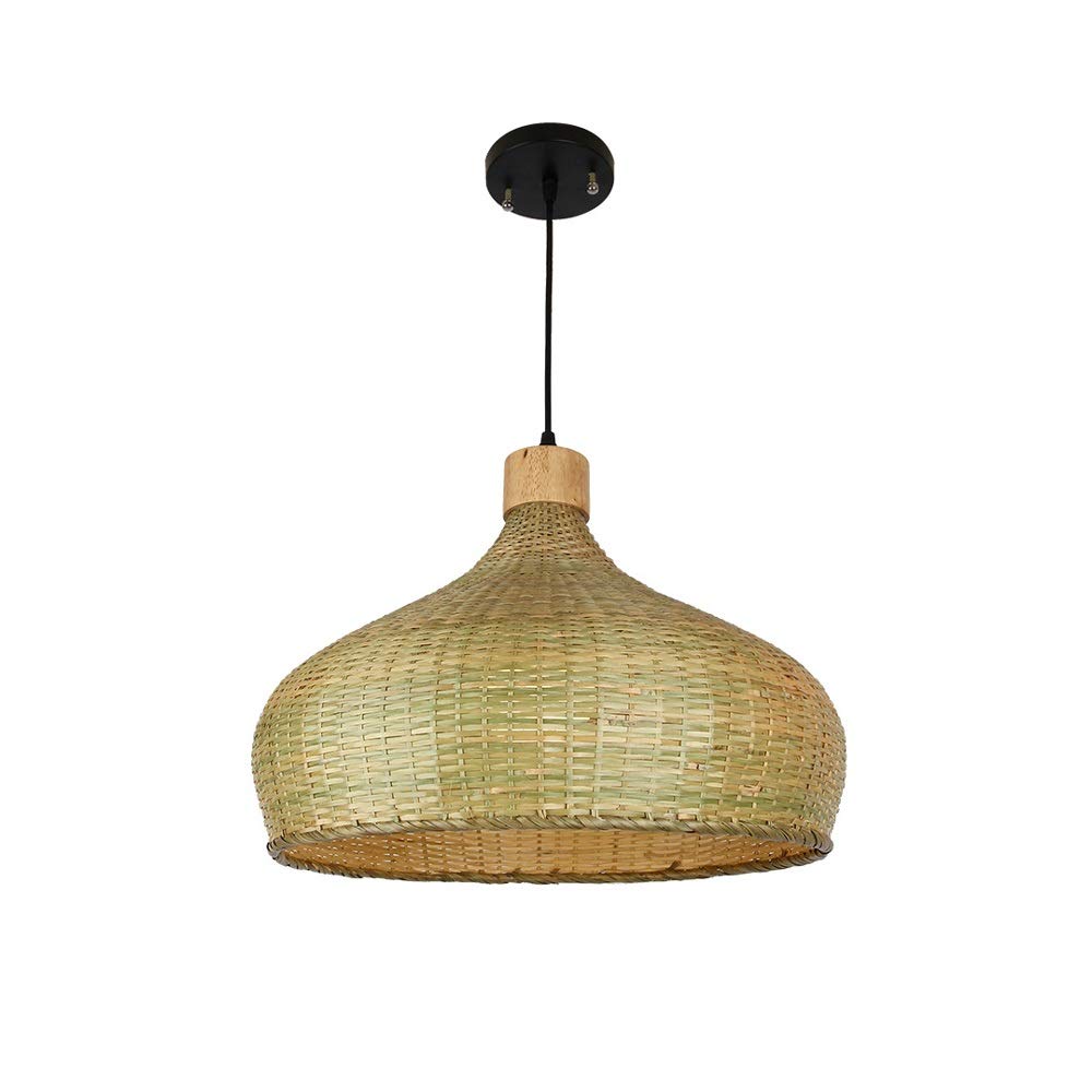 Lustre en rotin suspendu luminaire rétro en paille avec hauteur réglable