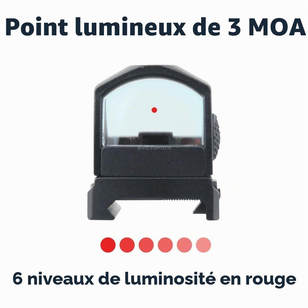 Vector Optics Victoptics V3 1x22 Sphinx Rotpunkt Visière pour sport, airsoft et chasse, fusil à air, visière cible, visière réfléchissante, point rouge