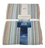 Cynthia Rowley Fabric Cotton/Polyester Blend Tablecloth with Fringes Fade/Water Resistant Indoor/Outdoor Striped Colorful Pattern | 60 Inches x 120 Inches | Seats 10-12
