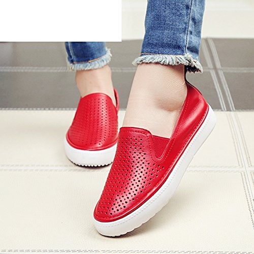 Mocassins en cuir respirants pour femme - Chaussures ajourées de confort casual taille 37