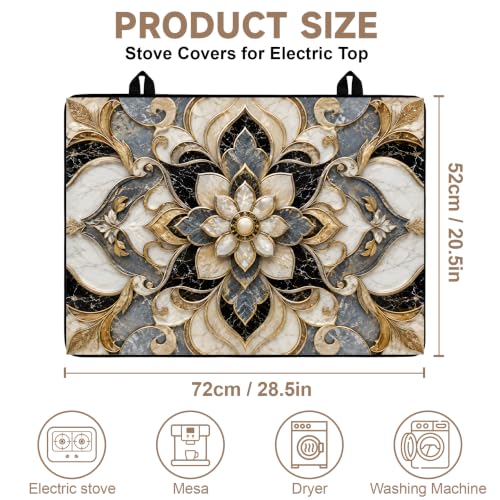 Image of Stove Burner Covers Non-Slip Electric Cooktop Protector Mat (Ornate)