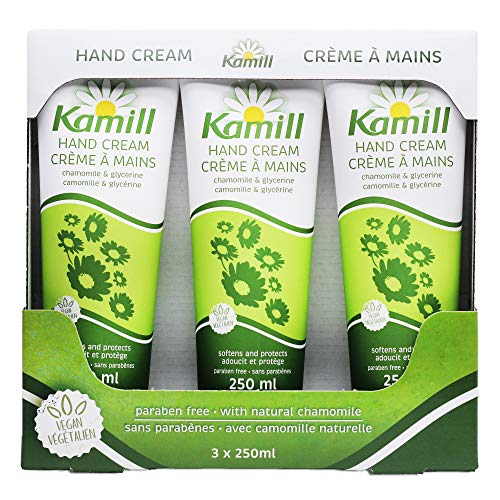 Kamill Chamomile And Glycerine Vegan Hand Cream, 8.45 Fl Oz / 250 mL x 3 Pack