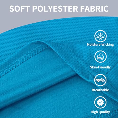 5-Pack Kids/Boys/Youth Mesh Athletic Quick Dry Shirts Youth Activewear Moisture Wicking Short Sleeve T-Shirts(Age 4-15Years)2