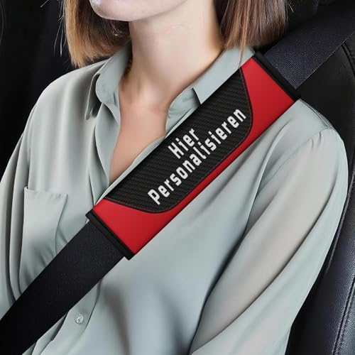 Personalisiertes Gurtpolster Auto aus Kohlefaser Individualisierbares Sicherheitsgurt Polster & Schulterpolster für Kinder & Erwachsene Universeller Gurtschoner Auto für SUV PKW & Truck