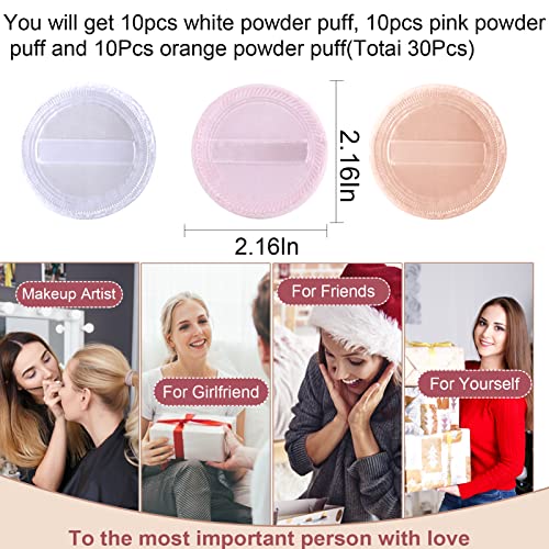 30Pcs Powder Puffs For Face Powder-Round Velour Makeup Pads For Pressed Powder-Makeup Puff For Loose Powder And Foundation,Wet Dry Face Exquisite Makeup Face Powder Puff Tool #TOP1