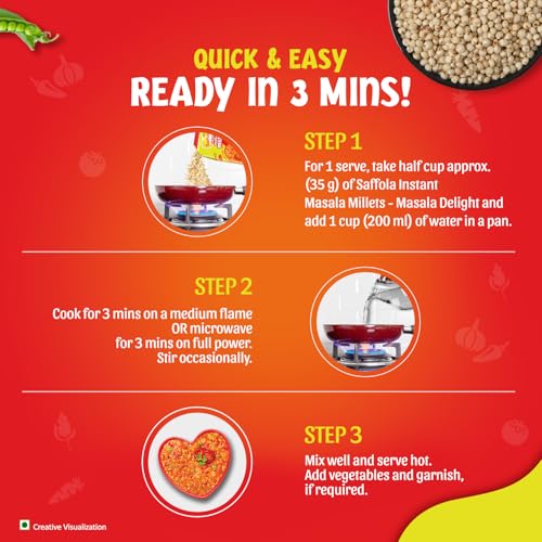Image of Saffola Masala Millets Tomato Delight| Lower in calories, Rich in Fibre | Yummy Millets for Happy Tummy, 225g