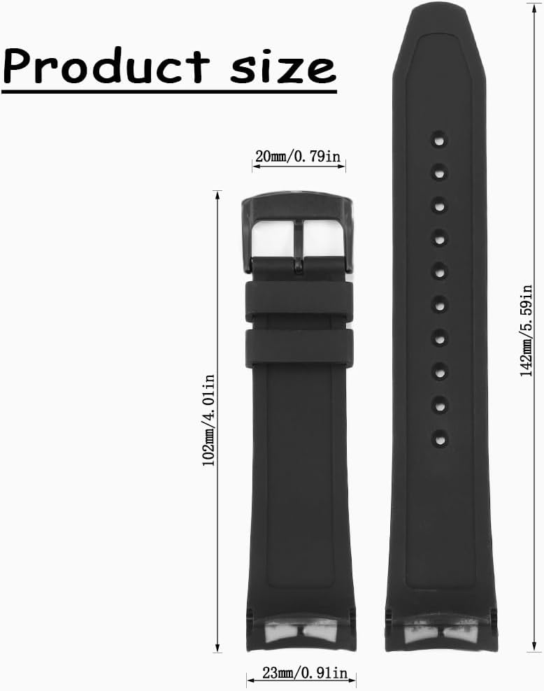 WRISTARMOR 23mm Silicone Watchband Compatible with Citizen Men's Eco-Drive Weekender Sport Strap AW1158-05L AW1150-07E Curved End Replacement Bracelet