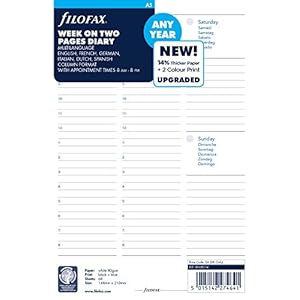 Filofax A5 week om elk jaar ongewijzigd dagboek te bekijken