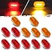 Partsam Rectangle Rectangular 4" x 2" Led Trailer Clearance Side Marker Lights with Reflex Lens, Sealed Surface Mount 2x4 Oblong RV Camper Led Marker Lights 6LED - 7 Red & 5 Amber