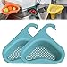 Swan Abflusskorb, dreieckiger hängender Spülenfilter, Spülen-Aufbewahrungshalter, Waschbecken Filterablage Abfluss Regal Abflusskorb Lagerregal Für Gemüse Obst Küche Sieb Teesieb (2pcs Blue)