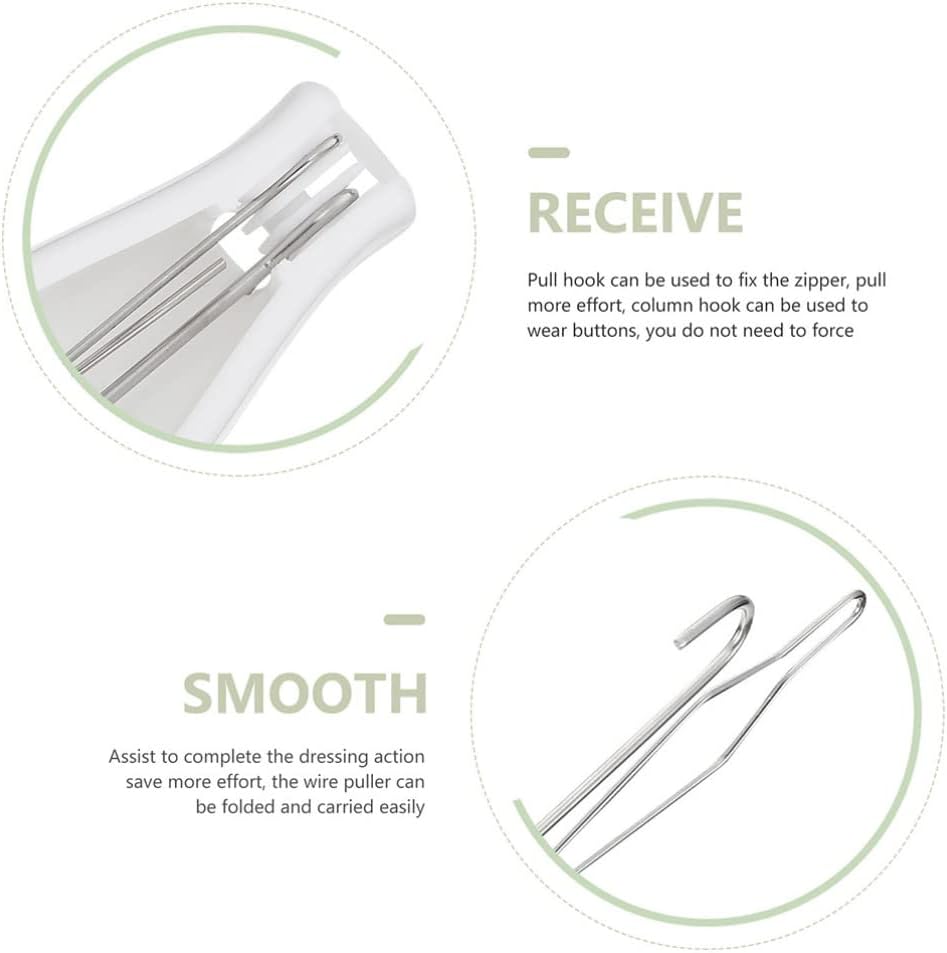 Ciieeo 2pcs One-Handed Tool for Easy Dressing Quick Buttoning Aid for Seniors Disabled Clothes Button Assist Device Convenient Zipper Puller for Independence