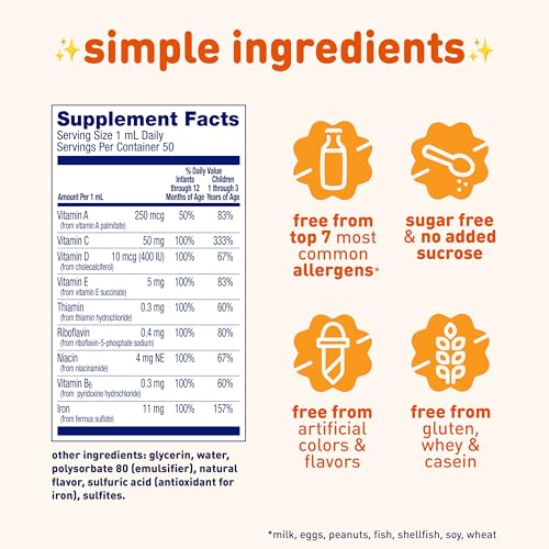 image for Enfamil Poly-Vi-Sol with Iron Liquid Multivitamin Drops, Supports Grow