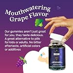 BeLive Iron Gummies - Multivitamin Supplement with Vitamin C, A, B & Zinc, Supports Blood Oxygen, Vegan Iron Supplements for Women, Men & Kids for Growth and Development - Grape Flavor | 1-Pack - Image 5