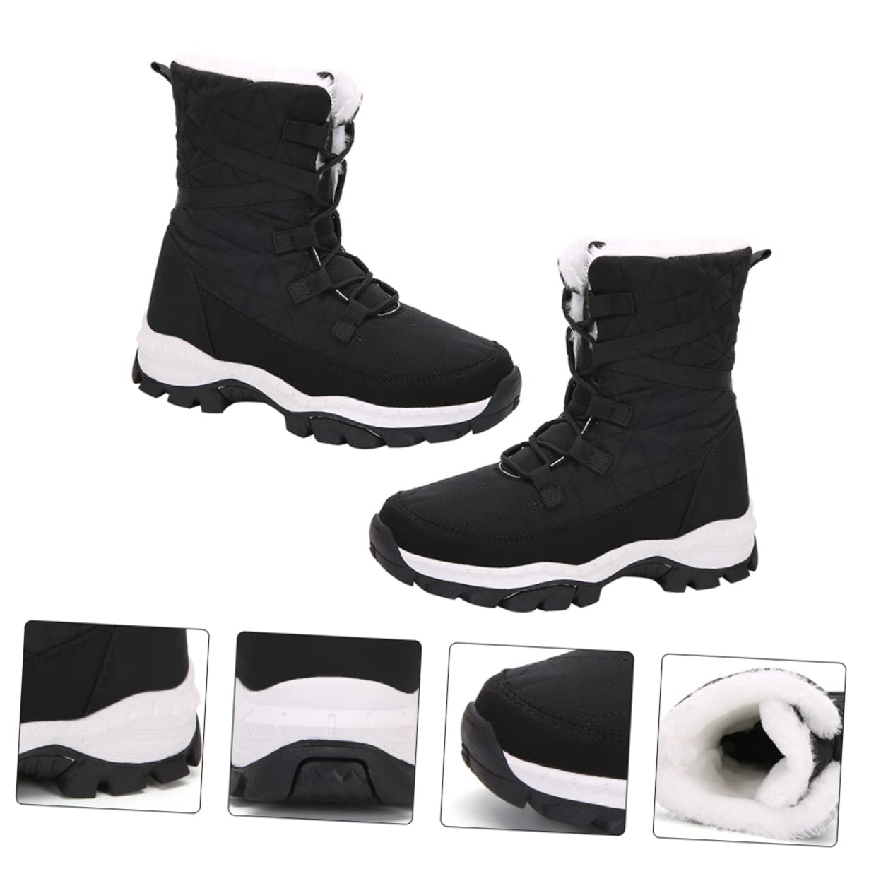 VANZACK Zapatos de Algodón Cálidos Botas de Invierno Botas de Cálidas Cómodas de Media Caña para Mujer