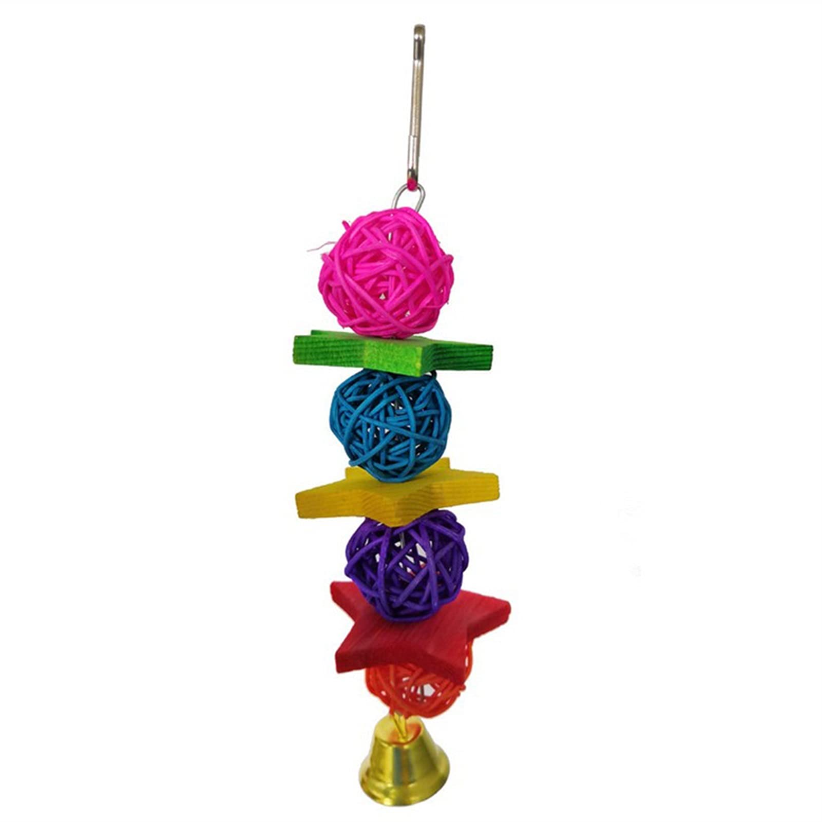 Vogelspielzeug 7PCS / Set Papageivögel Holz Spielzeug Kit Entzückende Hängende Swing Glocken Bridge Dekorative Holz Vogel Spielzeug Stehendes Training Werkzeug
