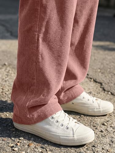 Image of JMIERR Mens Corduroy Pants Wide Leg Baggy Sweatpants | Loose Fit Joggers, Elastic Waist Drawstring, Casual Sweatpants, Vintage Pants, Fall Winter Fashion, Streetwear