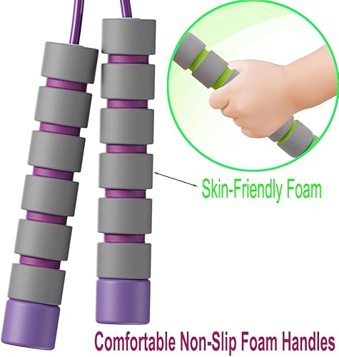 Miniatura 4 de Adjustable Soft Jump Rope for Kids  Anti-Tangle PVC Rope with Non-Slip Foam Handles, Lightweight & Portable Skipping Rope for Fitness, Cardio,