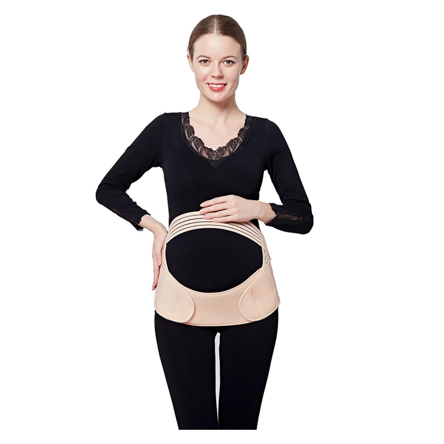 Supporting Abdominal Girdle Maternity Women's Belly Band Pregnancy Belly Support Band For Relieving Back Pelvic(Skin,XXL)