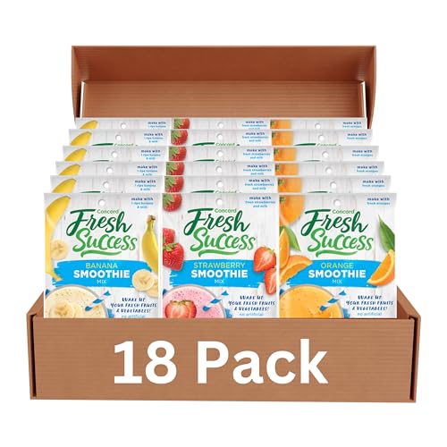 Concord Foods Strawberry, Banana & Orange Smoothie Mix Variety Pack, Fruit Flavor with No Artificial...