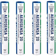 YONEX Aerosensa 20 Goose Feather Badminton Shuttles 4 Tubes, White