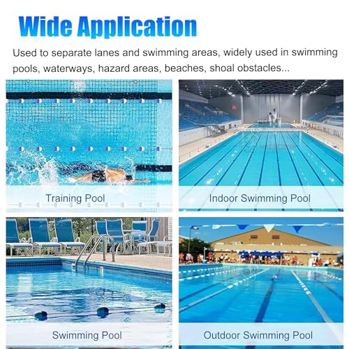 Cuerda divisor de seguridad para piscina 6m/19.7ft flotante con ganchos miniatura 7