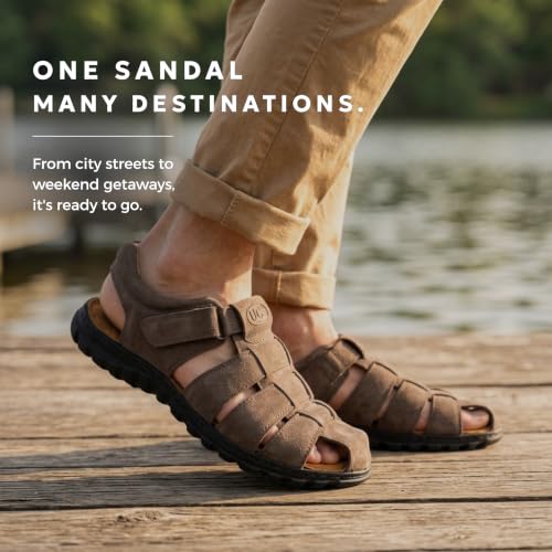 Image of Men's Toe Closed Fisherman Sandals with Memory Foam