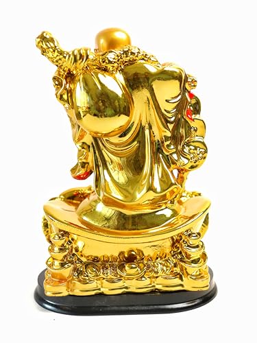 Image of The Spiritual Living Laughing Buddha Idol with Money Coins & Twin Fish | 7 Inch | Feng Shui Statue for Wealth, Fortune & Positivity | Decorative Showpiece for Home, Office & Gifting |