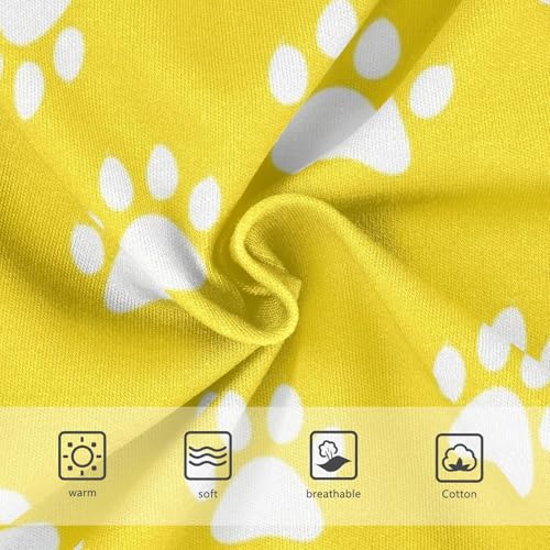 Toddler Girls Underwear 2t Cotton Girl Panties Cute Animal Briefs Underpants White Dog Paw Prints Bright Yellow3