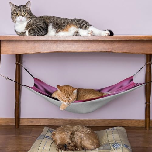 Hamac pour chat réglable et lit suspendu doux imprimé araignée rouge
