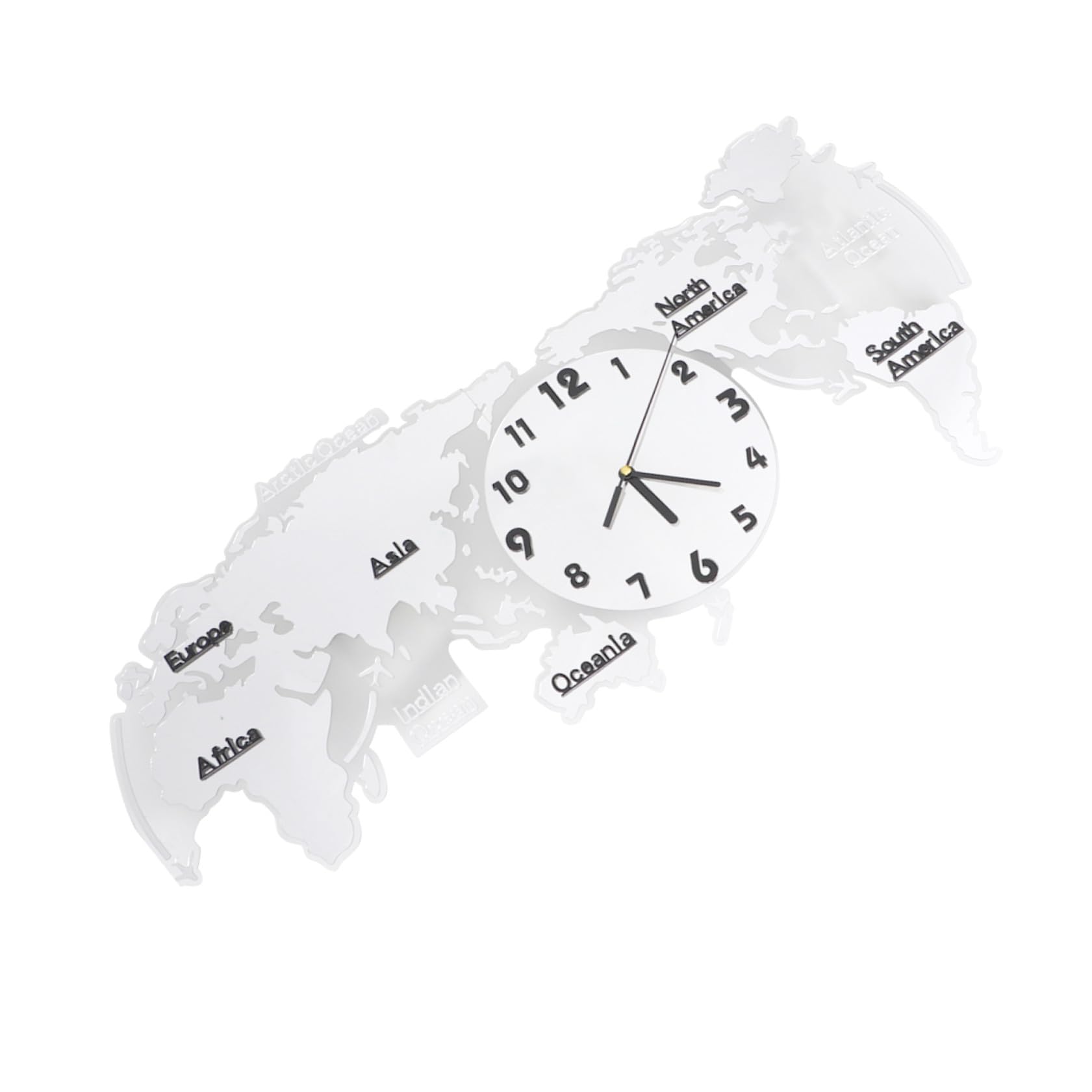 Horloge murale carte du monde VICASKY en acrylique blanc et finitions soignées