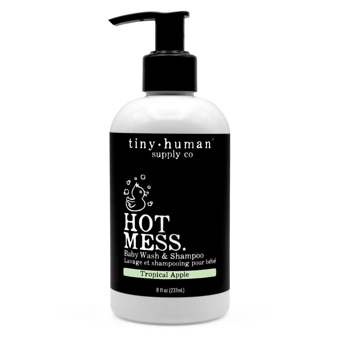 Tiny Human Supply Co Hot Mess Baby Wash & Shampoo, Tropical Apple, 8oz (1-pack) pH Balanced, Natural Ingredients, No Added Sulfates, Dyes, Parabens,