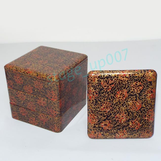 香川漆器 後藤塗 三段角重箱 木製 重箱 本漆塗 後藤塗 角三段重 6寸