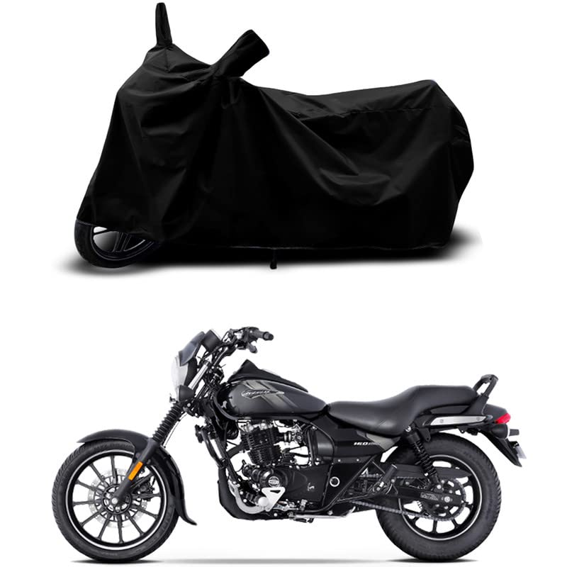 Image of 100% Scratchproof /UV-Rays /Heat Protection /Birds Dropping /Water Resistant /Dust Proof /Waterproof /Full Bike Scooty Two Wheeler Body Cover Compatible for Avenger Street 160 All Varients[Black]