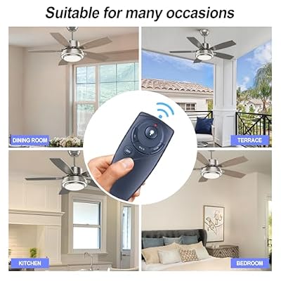 UC7083T Ceiling Fan Remote Control Replacement for Hampton Bay with Light Dimmer, 3 Speed Control, Wall Mount Only Remote, No Reverse
