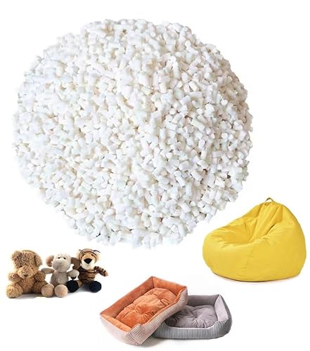 Material de relleno para cama de perro, espuma viscoelástica triturada de alta densidad, cómodo relleno de repuesto para puf, cama de perro, muñeca de felpa (1 libra/0,5 kg)
