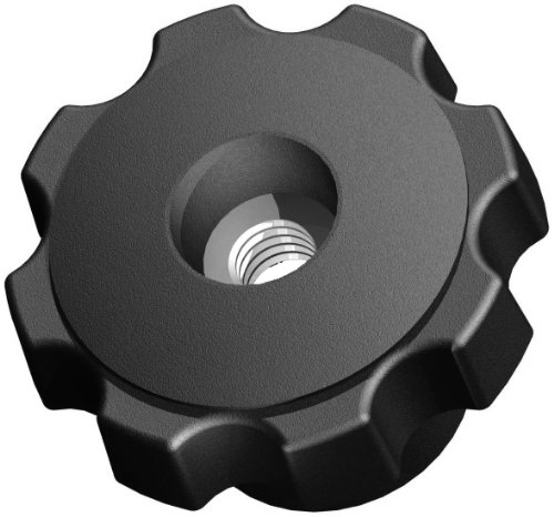 Innovative Components AN6C-F7S21 2.48" Fluted knob thru hole 3/8 - 16 steel zinc insert soft touch (Pack of 10)