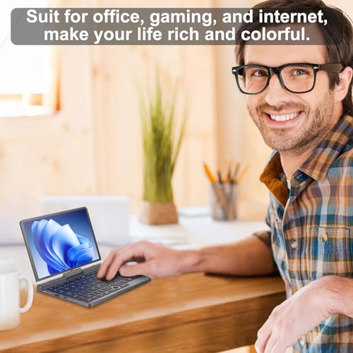 Image of Mini Laptop PC All Metal 8-Inch Touchscreen Gaming Notebook Computer 12th Gen CPU Alder Lake-N N100 Windows 11 12G RAM /1TB SSD with Webcam