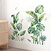 Tanlaby Tropical Palm Leaves Wall Stickers Large Monstera Leaf Wall Decals Green Plants Birds Peel and Stick Art Decor for Living Room Bedroom Office TV Background