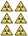 Warnung vor radioaktiven Stoffen oder ionisierenden Strahlen: W003 - DIN EN ISO 7010 / ASR A1.3 - Aufkleber: 5 cm, 6 Stück