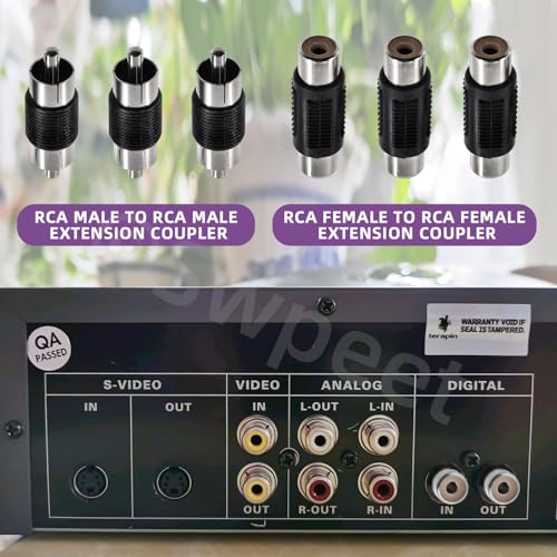 Kit de 30 Conectores RCA Coupler Platinados Swpeet miniatura 6