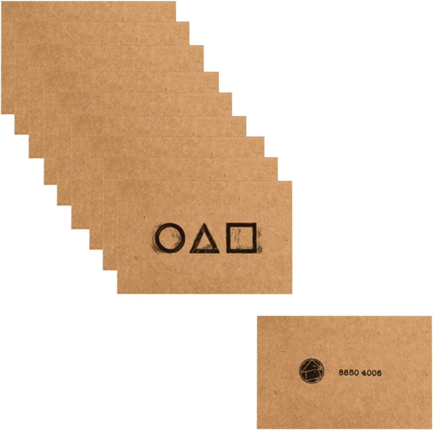 ABABA Squid Cards Game, Geometric Figure Card Game Spoof Cards, The Same Game Card for TV Series (Brown, 10pcs)