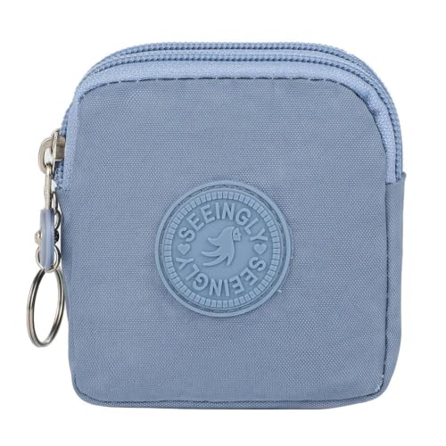 Wallet Money Bag with Key Ring Coin Purse Durable Wear Credit Card Holoder Male Female (BLUE)2
