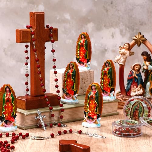 Estatuas de Nuestra Señora de Guadalupe con Collar de Rosario Aromático miniatura 3