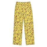 ALAZA Cute Yellow Rubber Ducks Pajama Pants Long Sleep Bottoms Soft Elastic Waist Lounge Pants for 13-14Y