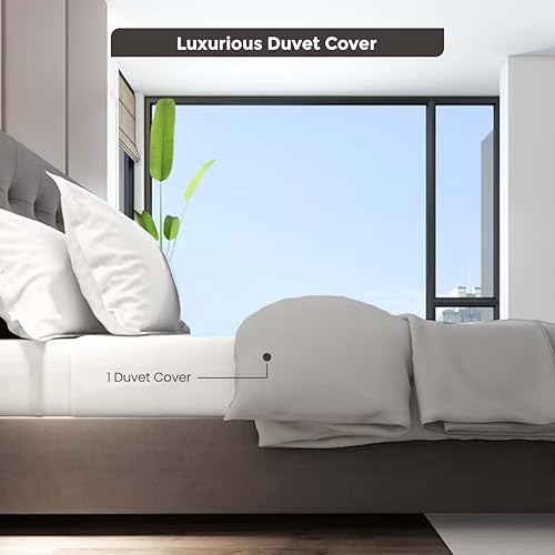 Miniatura 2 de The Bishop Cotton Funda de edredón tamaño California KingKing de 800 hilos, suave, 100% algodón egipcio, fresca, cómoda y transpirable, decoración