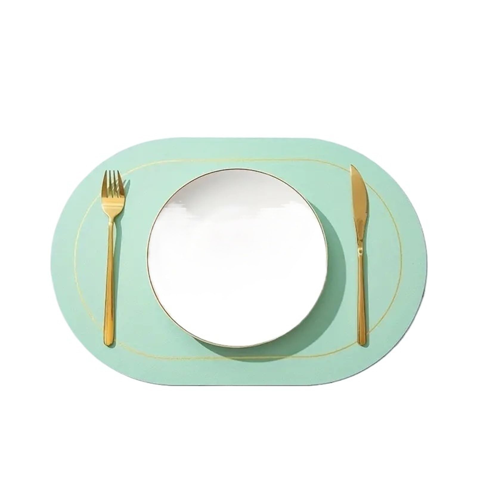 Set de table de cuisine ovale vert clair pour repas de famille