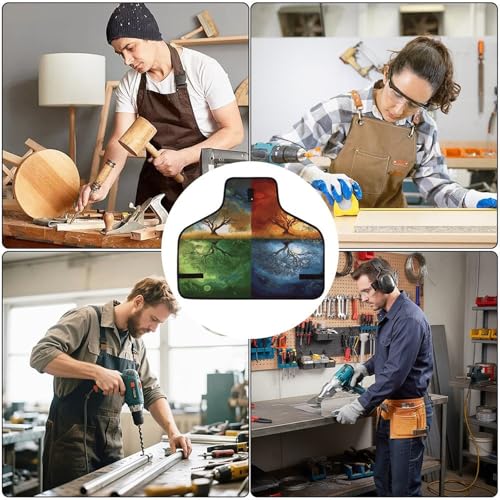 Delantal de trabajo ajustable con 8 bolsillos para herramientas miniatura 6